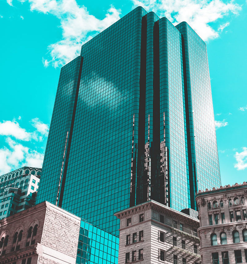skyscraper with blue overtone